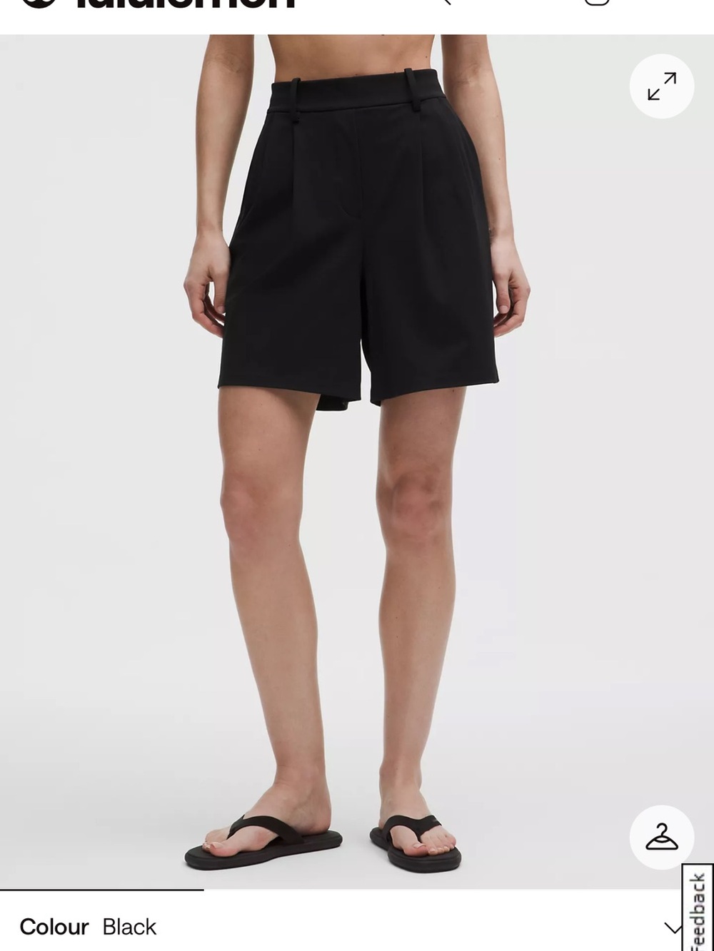lululemon Daydrift Pleated High Rise Tailored Shorts 7”